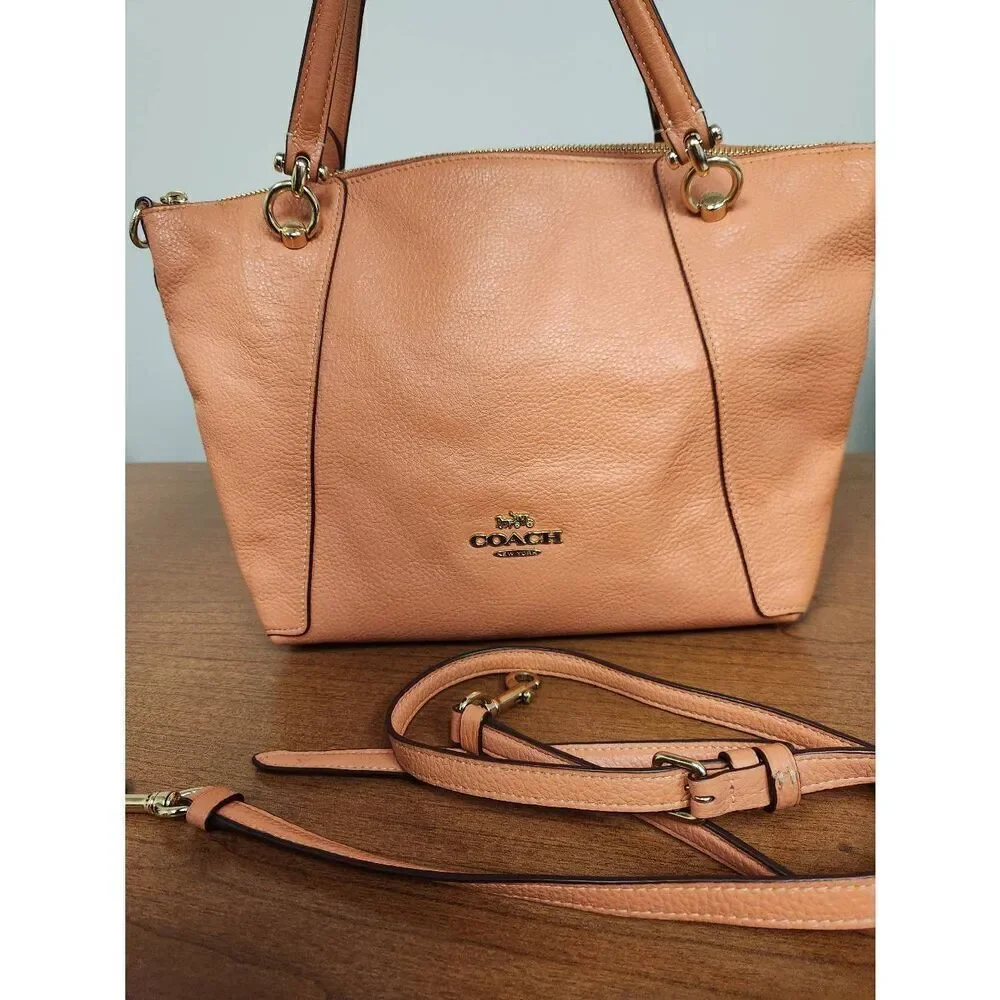 Coach Kacey Satchel Bag with crossbody strap light coral.  Beautiful